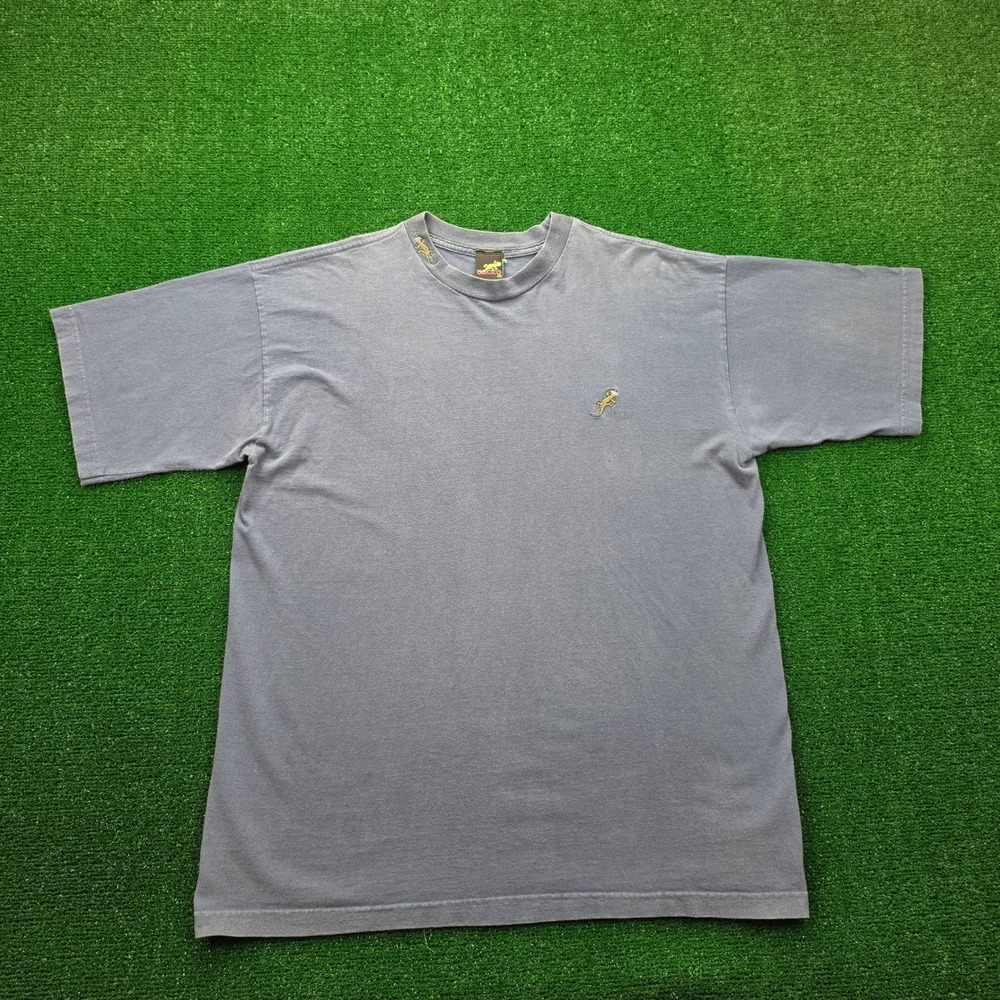 Vintage 90s Gecko Hawaii Tshirt Mens XL Faded Blue Embroidered Logo Surf Beach